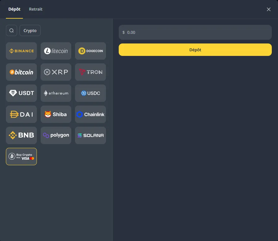 Acheter des cryptomonnaies avec Visa sur Cocobet